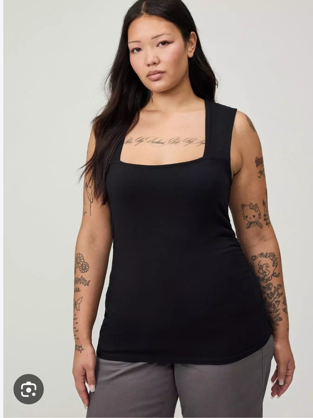 Torrid Sz 0 Black Square-Neck Tank Top
